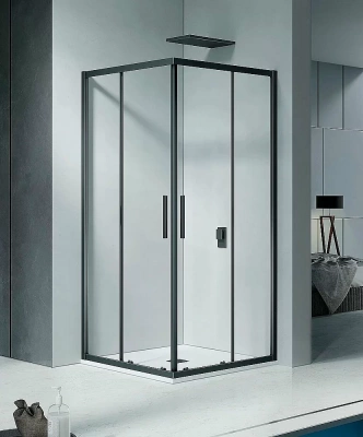 Душевой уголок Good Door COFE CR-80-C-B стекло прозрачное/профиль черный