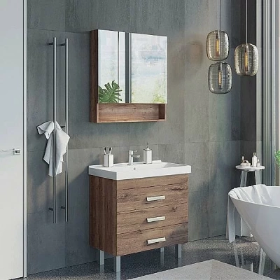 Тумба с раковиной Comforty Никосия 00-00007621 80 дуб темный