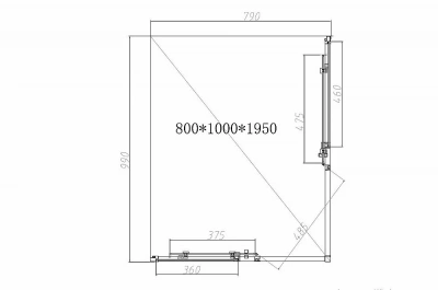 Душевой уголок Vincea Slim-N VSS-4SN8010CLG 100x80 стекло прозрачное/профиль брашированное золото