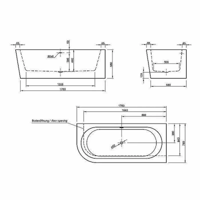 Акриловая ванна Knief Wall 180x80 0100-277 белая