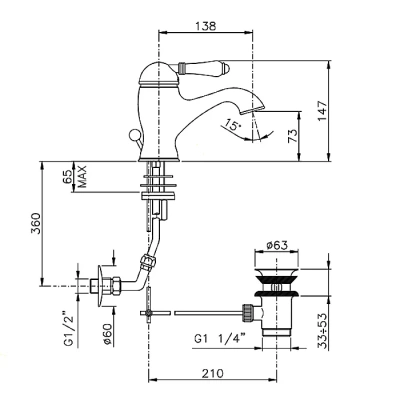 Смеситель для раковины Nicolazzi El Capitan 3402CR75 хром