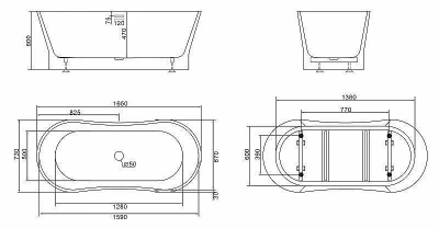 Ванна BelBagno BB406 165х73