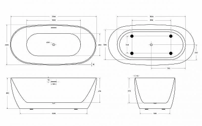 Акриловая ванна BelBagno BB415 170х80 белая