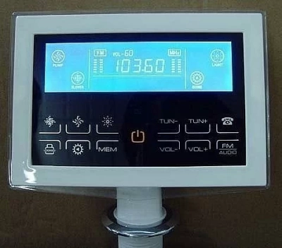 Ванна акриловая Gemy Glass Panel G9055 181x90 белая с гидромассажем