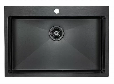 Мойка кухонная Paulmark VAST PM217551-GM вороненая сталь