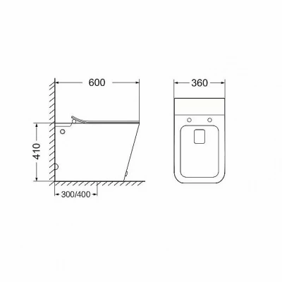 Унитаз SantiLine SL-5033MB безободковый, с крышкой микролифт, черный матовый