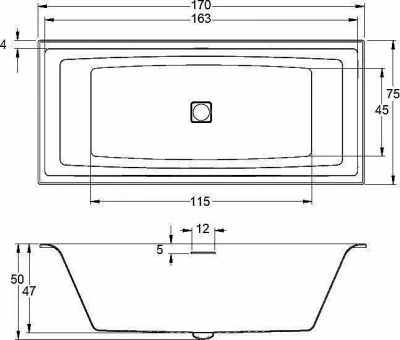 Акриловая ванна Riho Still Square Led 170x75 B100005005 белая