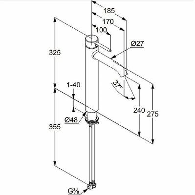 Смеситель для раковины Kludi Bozz 382860576 хром