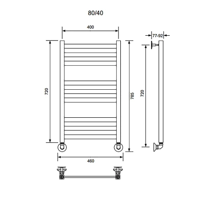 Полотенцесушитель водяной Veconi Vero-B V8040CH-B хром