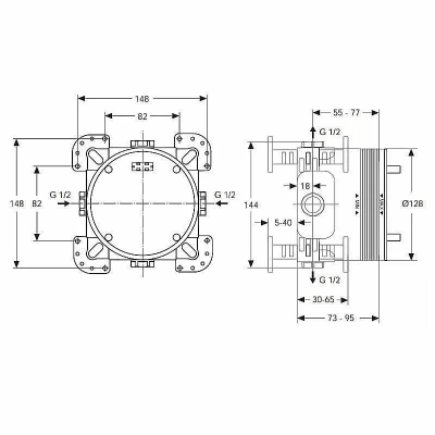 Скрытая часть для настенного смесителя Ideal Standard Multisuite A1000NU