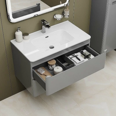 Тумба с раковиной Iddis Edifice 80 EDI80L0I95K светло-серая