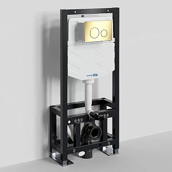 Инсталляция для унитаза WasserKraft Dill 61TLT.010.ME.PG02 с кнопкой глянцевое золото