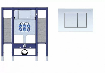 Инсталляция для унитаза Aquatek INS-0000015 с кнопкой KDI-0000009 белая
