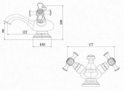 Смеситель для раковины Zorg Antic A 6011U-BR