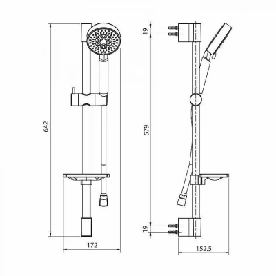 Душевой гарнитур Koller Pool Twin TN020 хром