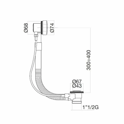 Слив-перелив для ванны полуавтомат Webert AC0035010 золото