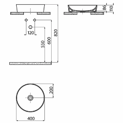 Раковина Creavit Ultra 40 UL140-00CB00E-0000 белая