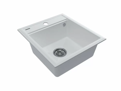 Кухонная мойка Paulmark STEPIA 45 + коландер ADVANCE PM114651-WH+A375-BS белый