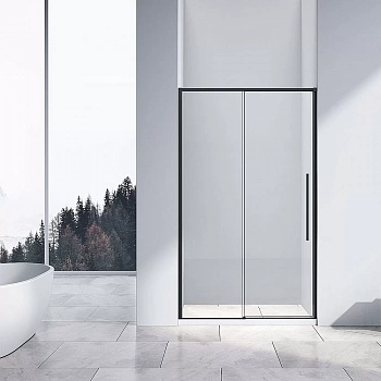 Душевая дверь Vincea SLIM-N VDS-4SN130CLB 130 черный/прозрачная