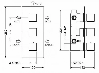 Душевая система Timo Tetra-thermo SX-0179/00SM хром