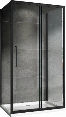 Душевой уголок ABBER Schwarzer Diamant AG30140BH-S90B-S90B 140х90 стекло прозрачное/профиль черный