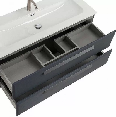 Тумба с раковиной Cezares Eco 120 ECO-CER-N-1200-2C-SO-GR-P графит