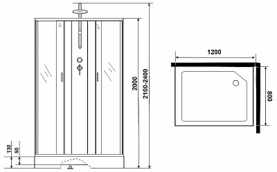 Душевая кабина Niagara Classic NG-43285-14QBKTG 120x80 с гидромассажем