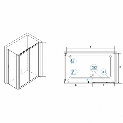 Душевой уголок RGW Classic CL-48 (CL-14+Z-050-1) 120x90 32094892-011 стекло прозрачное/профиль хром