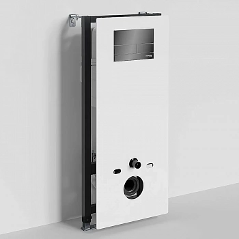 Инсталляция для унитаза WasserKraft Abens 20TLT.010.ME.WH.PB04 с черной глянцевой кнопкой