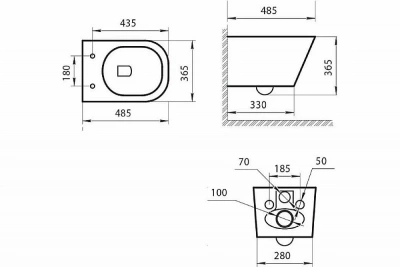 Унитаз подвесной Art&Max OVALE AM011CHR/SC белый, с сиденьем микролифт, безободковый