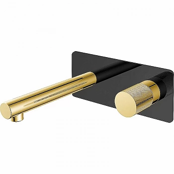 Смеситель для раковины Boheme Stick 125-BG черный/золото