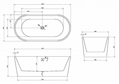 Акриловая ванна Abber AB9209MB 170x80