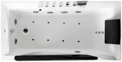 Ванна акриловая Gemy Glass Panel G9055 K 181x92 белая с гидромассажем