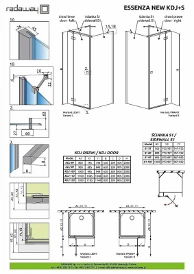 Душевой уголок Radaway Essenza New KDJ+S 110x90