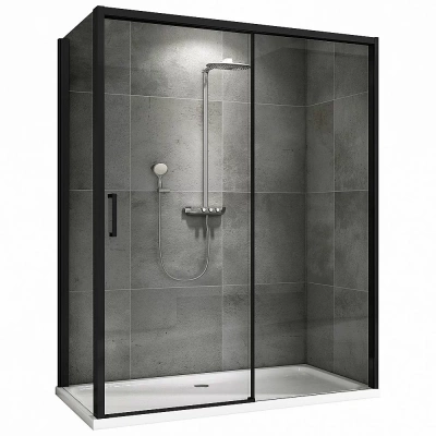 Душевой уголок ABBER Komfort AG93120B-S92B 120х90 стекло прозрачное/профиль черный