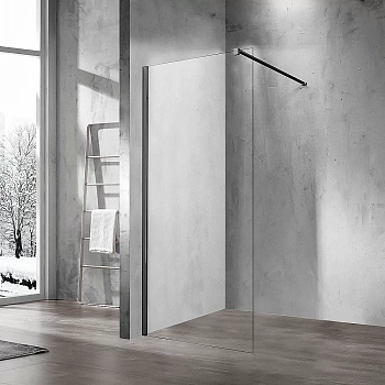 Душевое ограждение Vincea Walk-In VSW-1H700CLB 70x200 профиль черный/стекло прозрачное