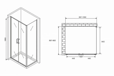 Душевой уголок Abber Sonnenstrand AG04100BC-S90B 100x90