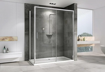 Душевой уголок ABBER Komfort AG93130-S102 130х100 стекло прозрачное/профиль хром