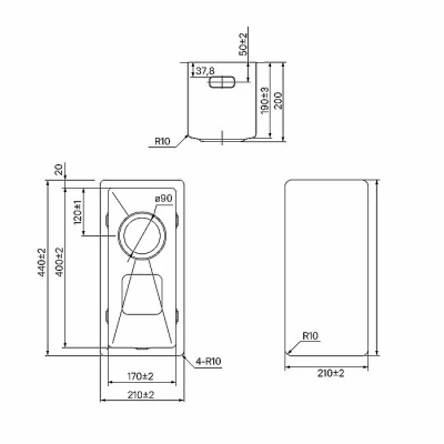 Комплект кухонных моек Iddis Edifice 440х440/210х440 EDI44G0i77K графит