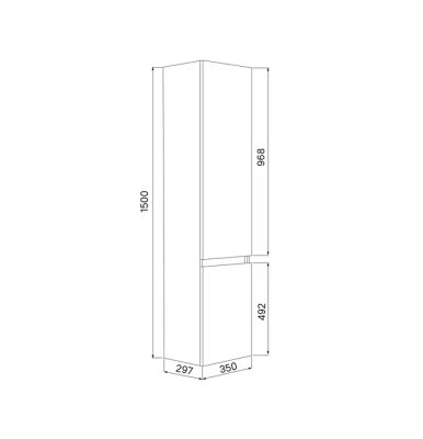 Пенал Iddis Zodiac ZOD35W0i97 белый матовый