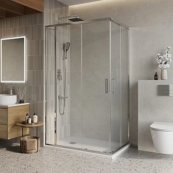 Душевой уголок BelBagno LUCE-AH-21 120х80 стекло прозрачное/профиль хром