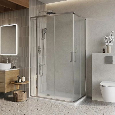 Душевой уголок BelBagno LUCE-AH-21 110х90 стекло прозрачное/профиль хром