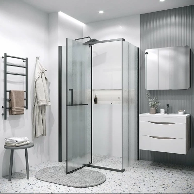 Душевой уголок Grossman Pragma 120.K33.03.1090.21.02 100x90 профиль черный матовый/стекло шиншилла