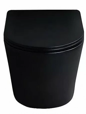 Унитаз подвесной Gid Tr2130bm черный матовый, с крышкой микролифт