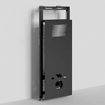 Инсталляция для унитаза WasserKraft Salm 27TLT.010.ME.BL.PB04 с черной глянцевой кнопкой