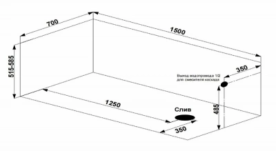 Ванна акриловая BAS Бали 150x70 без каркаса