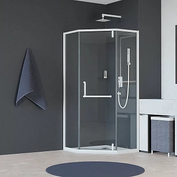 Душевой уголок RGW Hotel HO-084W 90x90 350608499-15 стекло прозрачное/профиль белый