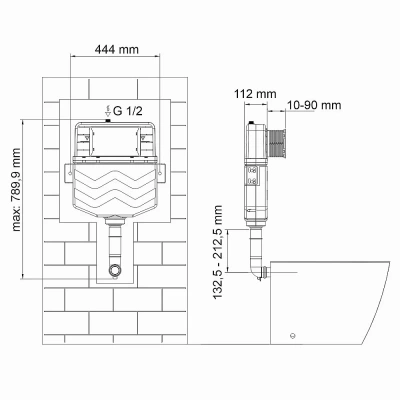 Бачок скрытого монтажа WasserKraft Aller 10 10TLT.031.ME.CH02 с кнопкой хром