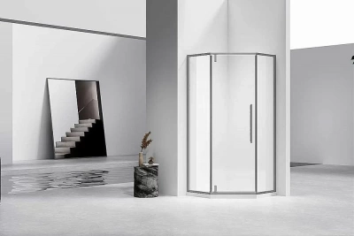 Душевой уголок Vincea Slim-N VSP-4SN100CLGM 100x100 стекло прозрачное/профиль вороненая сталь