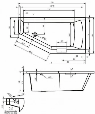 Акриловая ванна Riho Geta 170x90 белая
